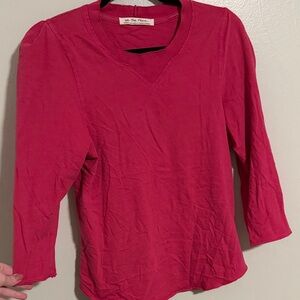 Free People Women's Fuchsia mid length Sleeve Tee